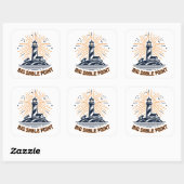 Grote Sable Point Lighthouse Zonsopgang Vierkante Sticker (Vel)