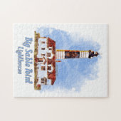 Grote Sable Point Vuurtoren Aquarel - Michigan Legpuzzel (Horizontaal)