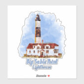 Grote Sable Point Vuurtoren Aquarel - Michigan Sticker (Vel)