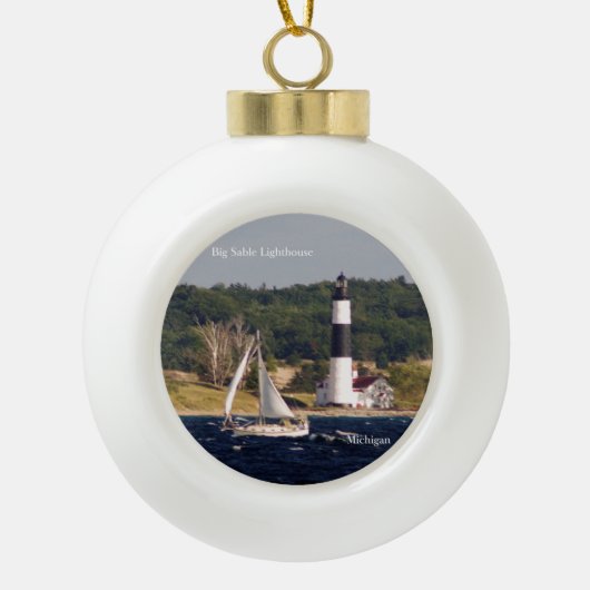 Grote Sable Point Vuurtoren & Boot ornament (Voorkant)