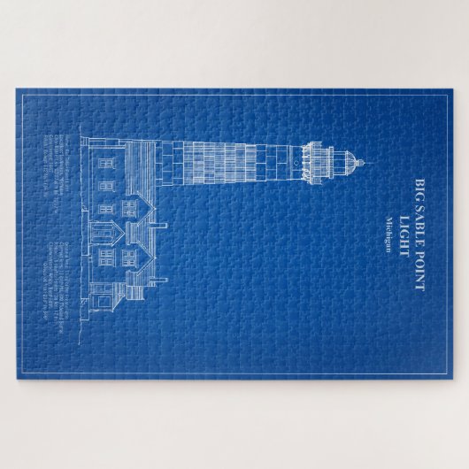 Grote Sable Point Vuurtoren - Michigan - AD Legpuzzel (Horizontaal)