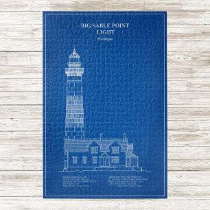 Grote Sable Point Vuurtoren - Michigan - AD Legpuzzel