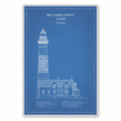 Grote Sable Point vuurtoren - Michigan - AD Sticker (Voorkant)