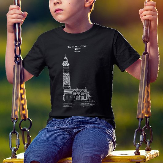 Grote Sable Point Vuurtoren - Michigan - AD T-shirt