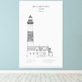 Grote Sable Point vuurtoren - Michigan - BD Canvas Afdruk (Insitu (Houten vloer))