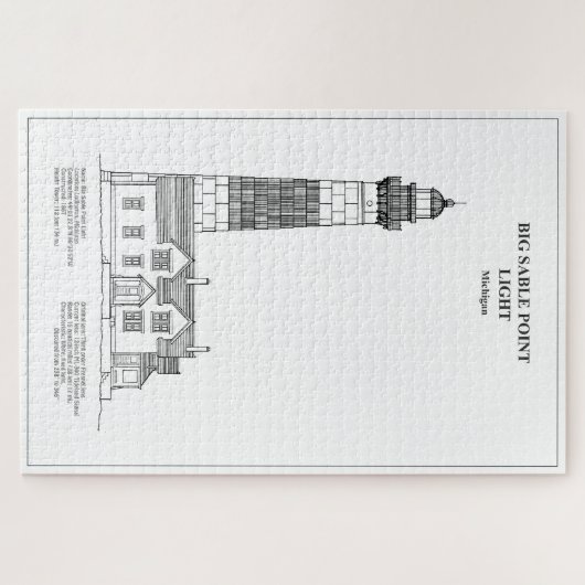 Grote Sable Point vuurtoren - Michigan - BD Legpuzzel (Horizontaal)