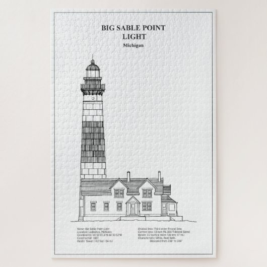 Grote Sable Point vuurtoren - Michigan - BD Legpuzzel (Verticaal)