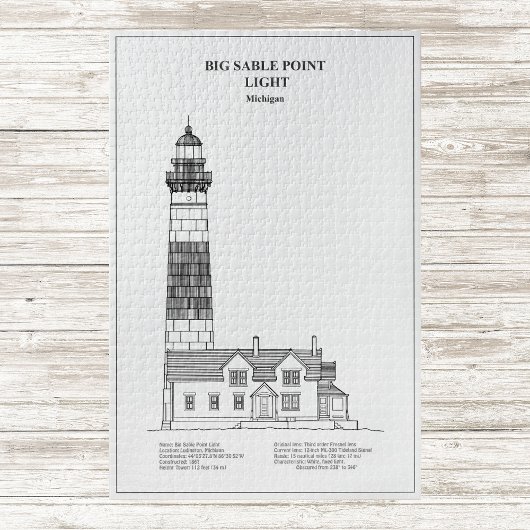 Grote Sable Point vuurtoren - Michigan - BD Legpuzzel