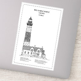Grote Sable Point vuurtoren - Michigan - BD Sticker