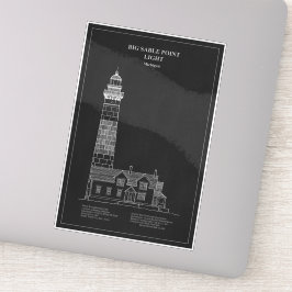 Grote Sable Point vuurtoren - Michigan - PD Sticker