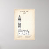 Grote Sable Point Vuurtoren - Michigan - SBD Canvas Afdruk (Voorkant)