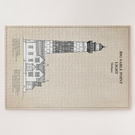 Grote Sable Point Vuurtoren - Michigan - SBD Legpuzzel (Horizontaal)