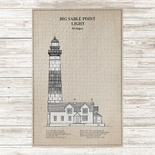 Grote Sable Point Vuurtoren - Michigan - SBD Legpuzzel