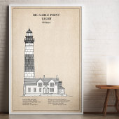 Grote Sable Point Vuurtoren - Michigan - SBD Poster