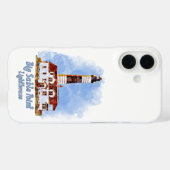 Grote Sable Point vuurtoren Waterverf - Michigan Case-Mate iPhone Case (Achterkant (horizontaal))