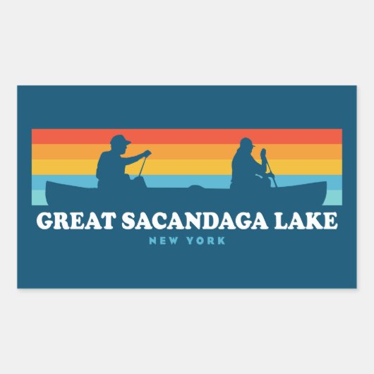 Grote Sacandaga Lake New York Canoe Rechthoekige Sticker (Voorkant)