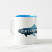 Grote Sacandaga Lake New York vis Tweekleurige Koffiemok (Voorkant links)