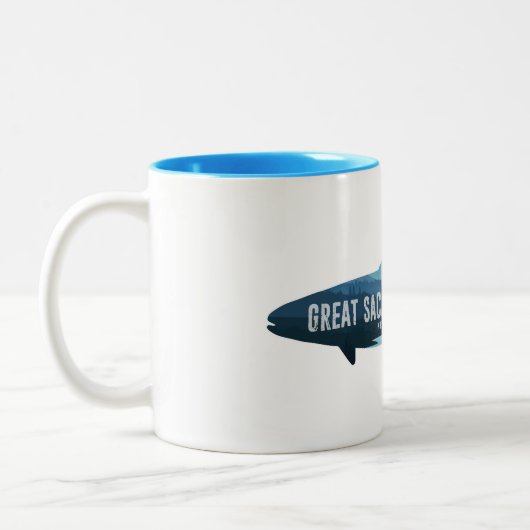 Grote Sacandaga Lake New York vis Tweekleurige Koffiemok (Links)