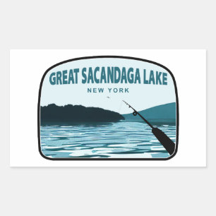 Grote Sacandaga Lake New York Vistanghengel Rechthoekige Sticker