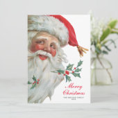 Grote  Santa Non-Photo Holiday Card (Staand voorkant)