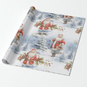 Grote Santa Snow Cadeaupapier (Uitgerold)