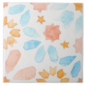 Grote schaal Morrocan waterverf roze blauw Tegeltje (Voorkant)