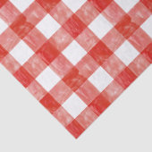 Grote Schaal Rode Waterverf Gingham Tissuepapier (Detail)