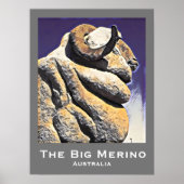 Grote schaap grote Merino Australian retro reisdru Poster (Voorkant)