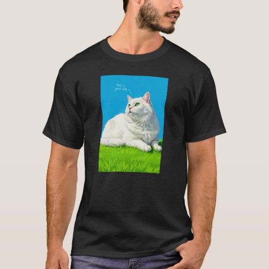 Grote schattige kat t-shirt (Voorkant)