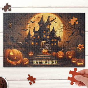 Grote Schattigee Happy Halloween spookhuis puzzel