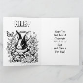 Grote Schattigee  paashaas, mand en eieren Kaart (Binnen)