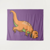 Grote Schattigee T-Rex Kinder Muur Hangen voor Kam Wandkleed (Voorkant (horizontaal))