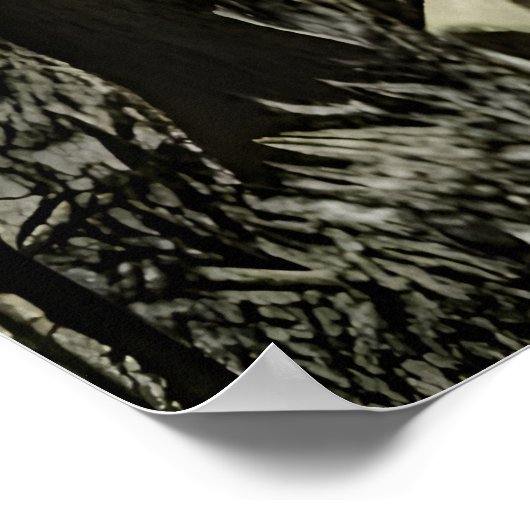 Grote schedel in het bos | AI Art Poster (Hoek)