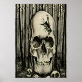 Grote schedel in het bos | AI Art Poster (Voorkant)