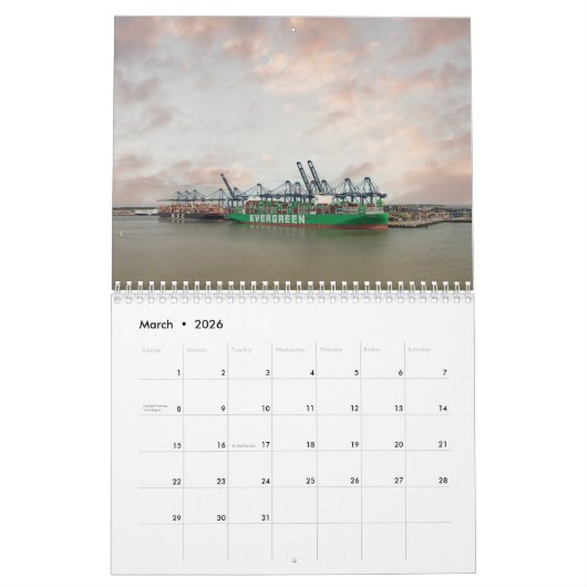 Grote schepen kalender (Mar 2026)