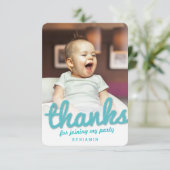 Grote schets Bedankt Vet Schrift Kinderverjaardag (Staand voorkant)