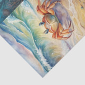 Grote Schilderachtige Zee-egel Anker & Krab Decoup Tissuepapier (Detail)