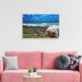 Grote schildpad aan de rand van het zee canvas afdruk (Insitu (Woonkamer))