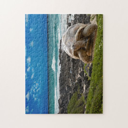 Grote schildpad aan de rand van het zee legpuzzel (Verticaal)