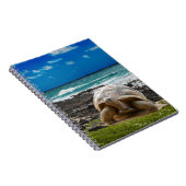 Grote schildpad aan de rand van het zee notitieboek (Rechterzijde)