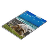 Grote schildpad aan de rand van het zee notitieboek (Linkerzijde)