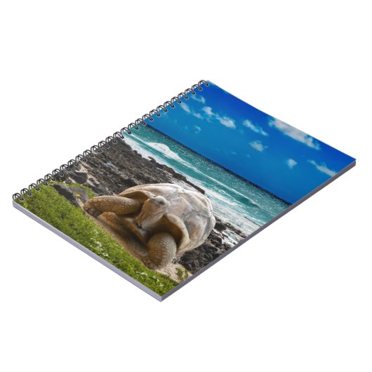 Grote schildpad aan de rand van het zee notitieboek (Linkerzijde)