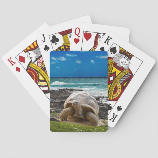 Grote schildpad aan de rand van het zee pokerkaarten (Achterkant)