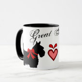 "Grote Schot !" Schotse Terrier, rode strik, hart Mok (Voorkant links)