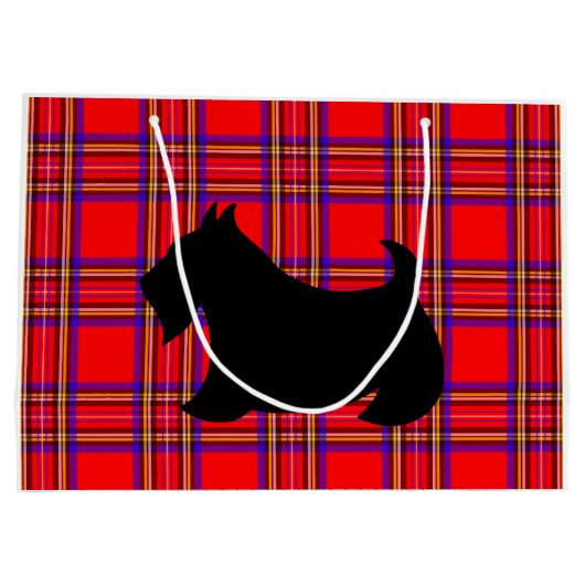 Grote Schotse Terriër Kerstcadeau Tas Large Cadeautasje (Achterkant)