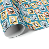 Grote schrijvers, dichters en toneelschrijvers op  cadeaupapier (Rol Hoek)