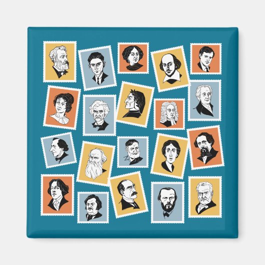 Grote schrijvers, dichters en toneelschrijvers op  magneet (Voorkant)