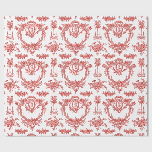 Grote schroefdraad in Marie Toile aardbei2 Cadeaupapier (Vlak)