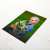 Grote Script Naam Foto Grad Feest Vertical DONKER Folie Uitnodiging (Gedraaid)