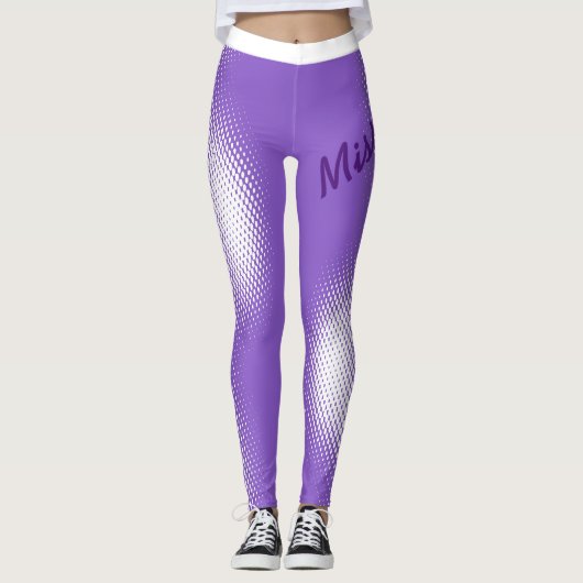 Grote Script-tekst met wit puntpatroon op pasta Leggings (Voorkant)